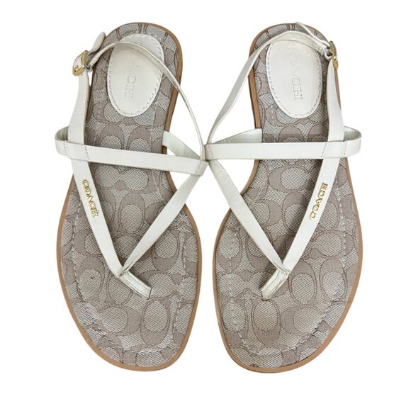 Coach Shoes - Coach Josie Leather Strappy women's flat thong sandals size 10 B